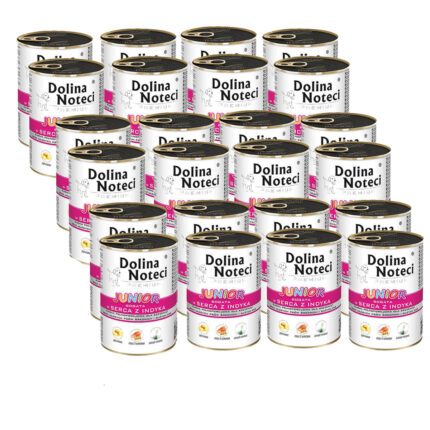 Dolina Noteci Junior bogata w serca z indyka 24 x 400 g